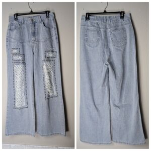 POL Women's Light Blue Jeans Womens Medium Pants Sparkle 7